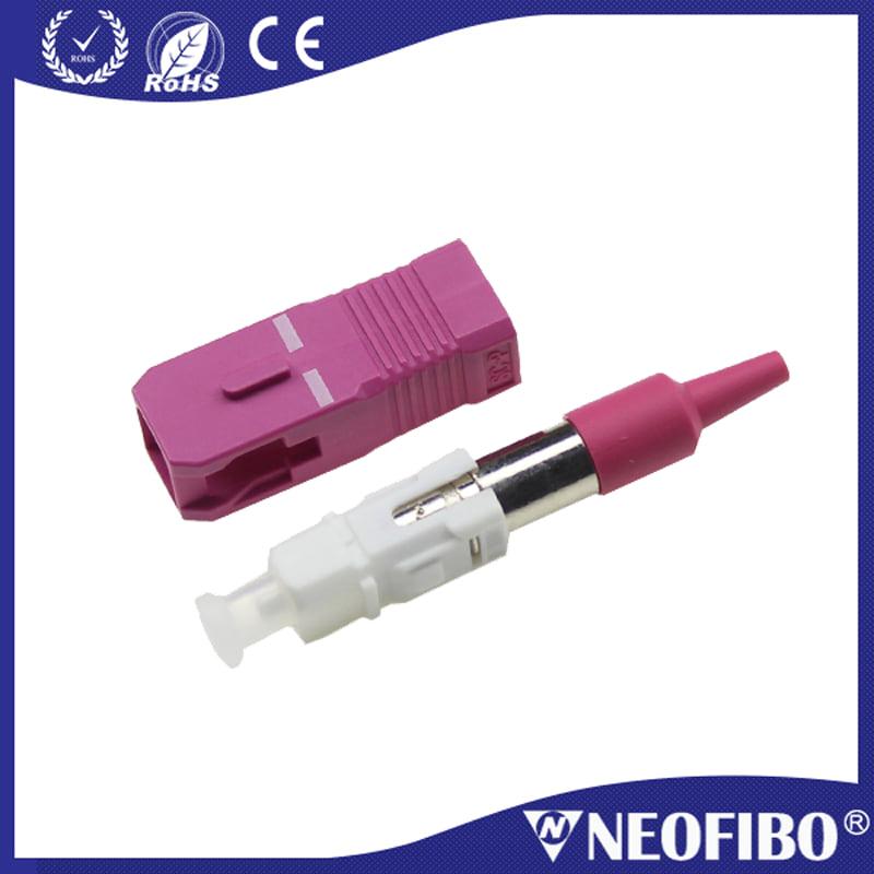 sc upc connector - SC UPC Magenta ceramic ferrule multi mode simplex fiber optic OM4 connector
