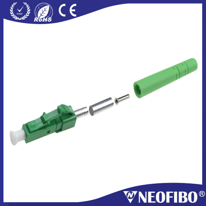 LC APC Green ceramic ferrule single mode simplex 3.0mm fiber optic connector
