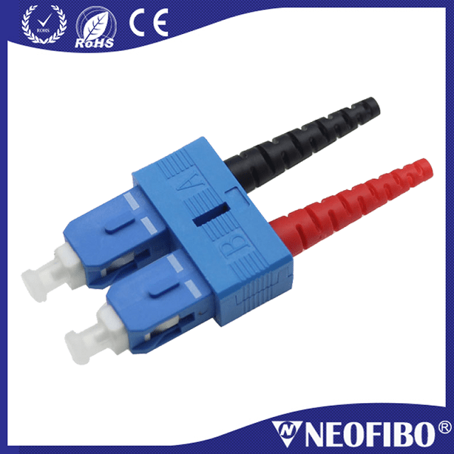 sc upc connector-Blue single mode duplex fiber optic connector
