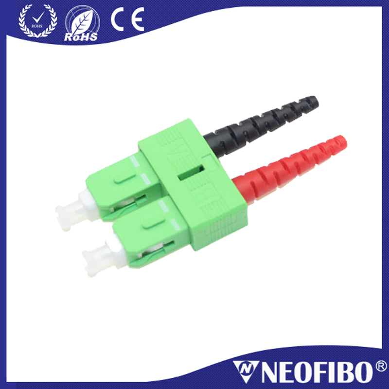 sc apc connector-Green single mode duplex optic connector